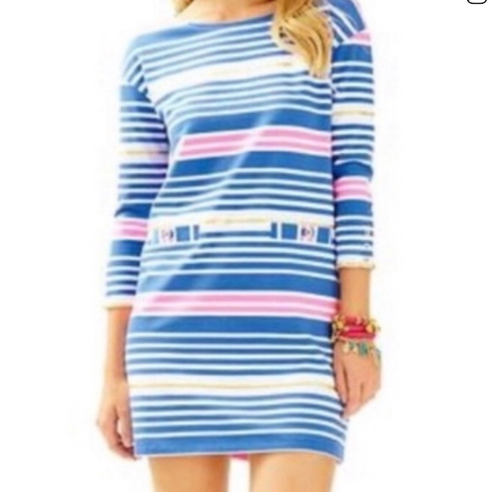 Lilly Pulitzer lena dress lapis blue tiki stripe size XS - Picture 3 of 10